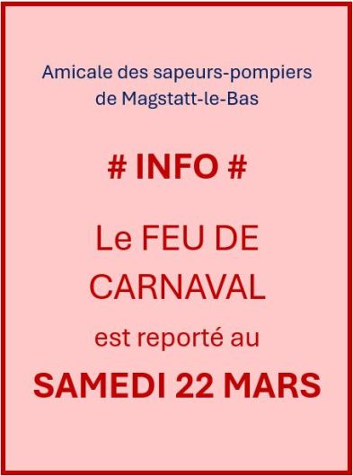 Feu de Carnaval reporté